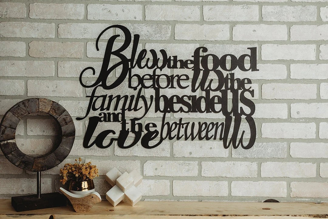 Bless The Food Metal Art Cut Metal Sign Wall Metal Art