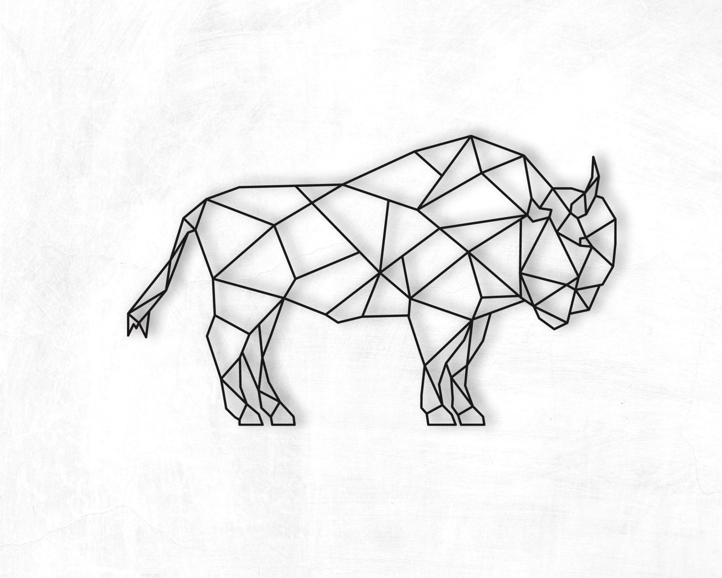 Geometric Bison Wall Hanging Geometric Woodland Buffalo Bison Animal Wall Decor Buffalo Art
