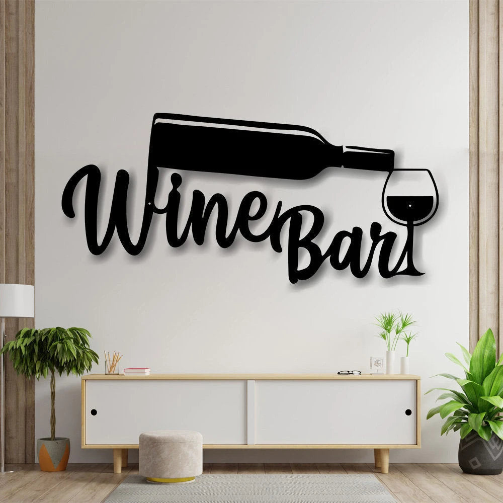 Personalized Bar Sign, Wine Decor, Wine Sign, Wine Bar Metal Wall Sign, Wine Bar Sign, Mother's Day Gift, Wine Gifts, Wine Glass Home Decor Laser Cut Metal Signs Custom Gift Ideas