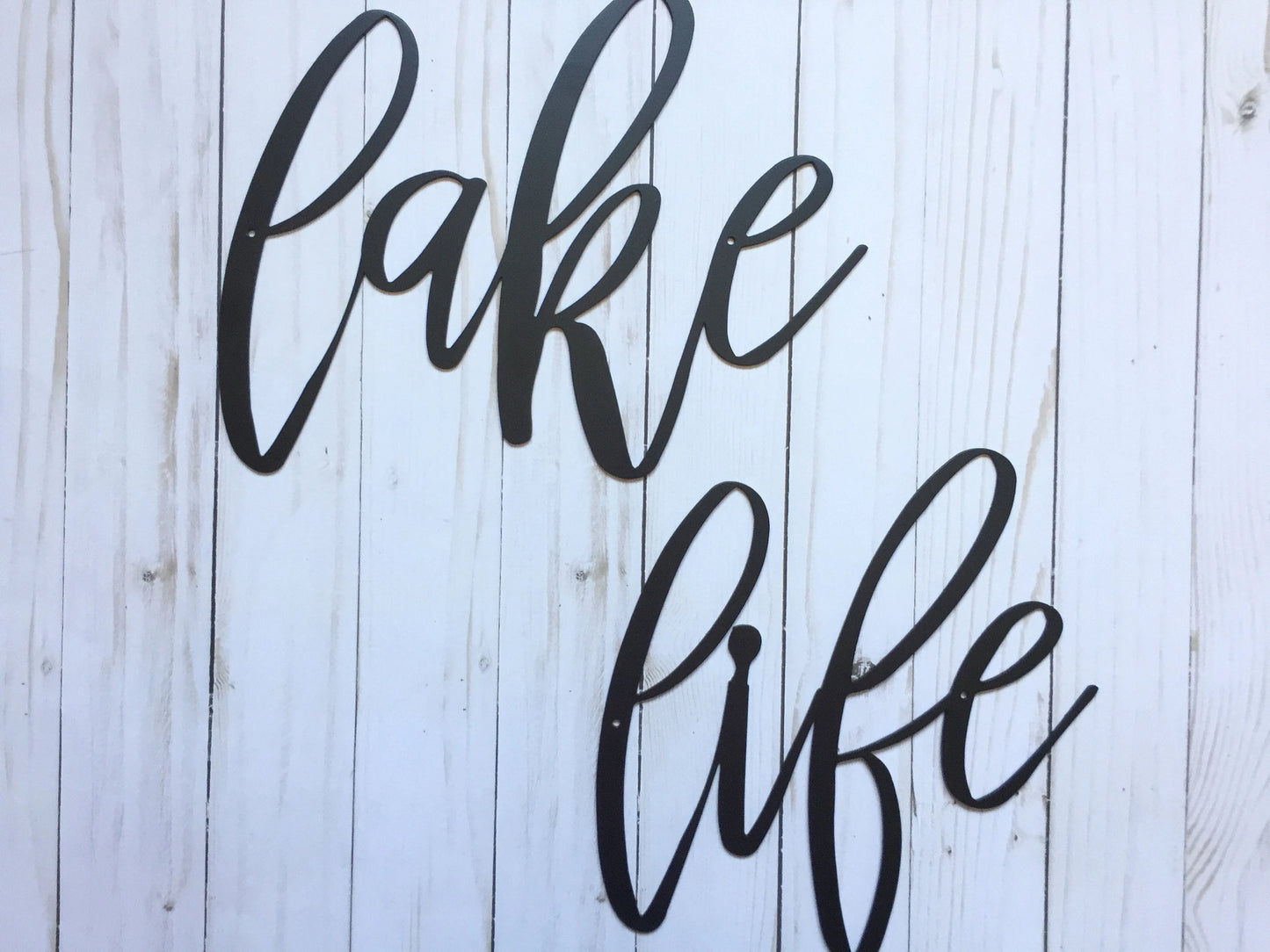 Lake Life Metal Sign Lake House Decor Housewarming Gift Metal Words Lowercase Lake Life Sign