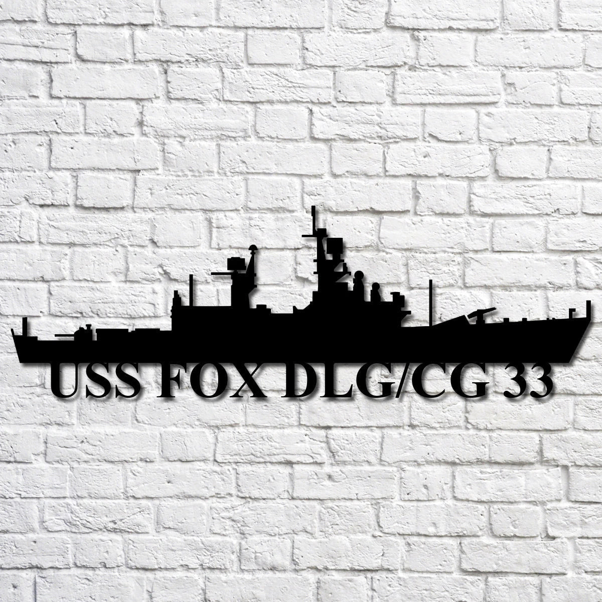 Uss Fox Dlg cg 33 Navy Ship Metal Art, Custom Us Navy Ship Cut Metal Sign, Gift For Navy Veteran, Navy Ships Silhouette Metal Art, Navy Home Decor Laser Cut Metal Signs Custom Gift Ideas