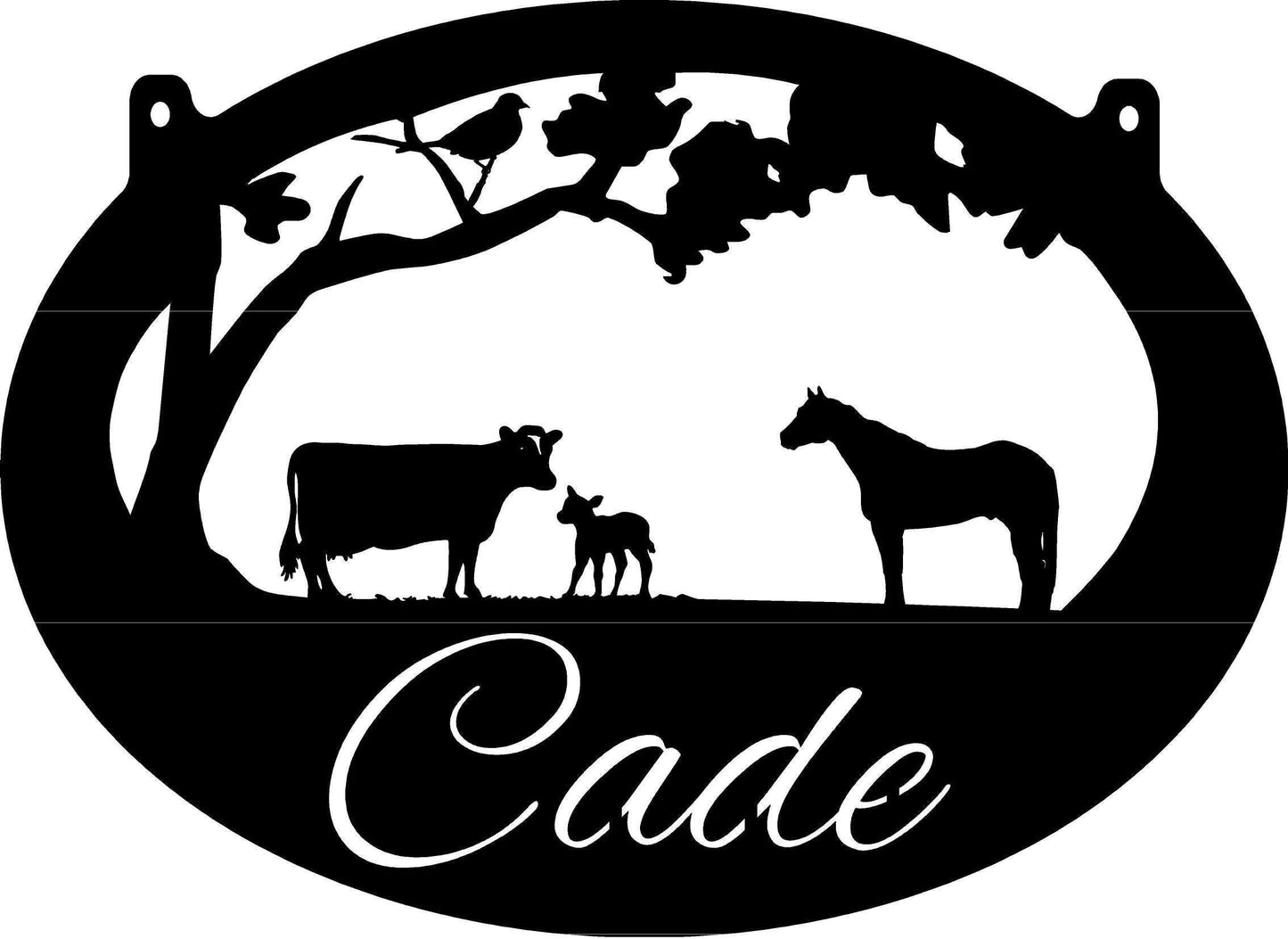 Custom Metal Sign With Evergreen Mountain Silhouette Metal House Sign