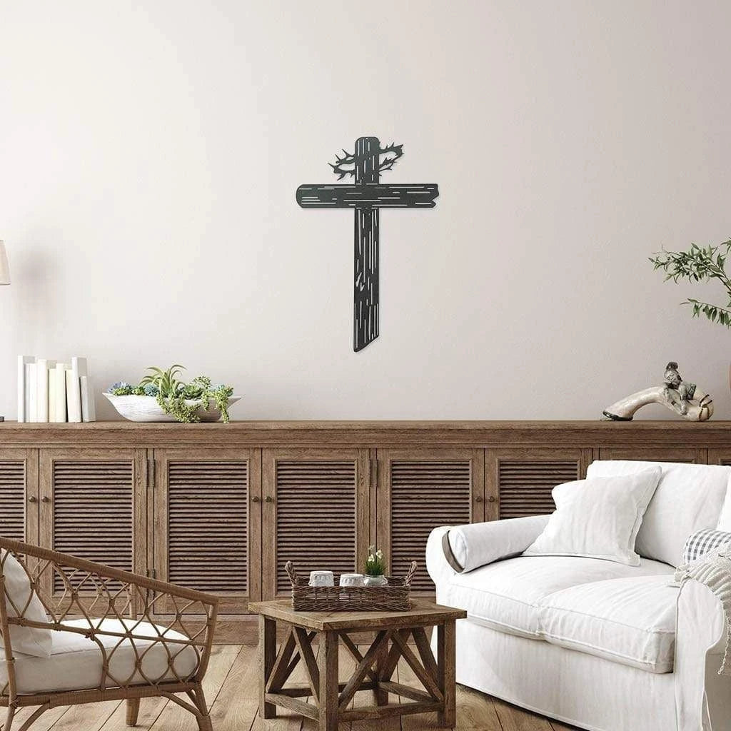 Rugged Cross Cut Metal Sign Metal House Sign