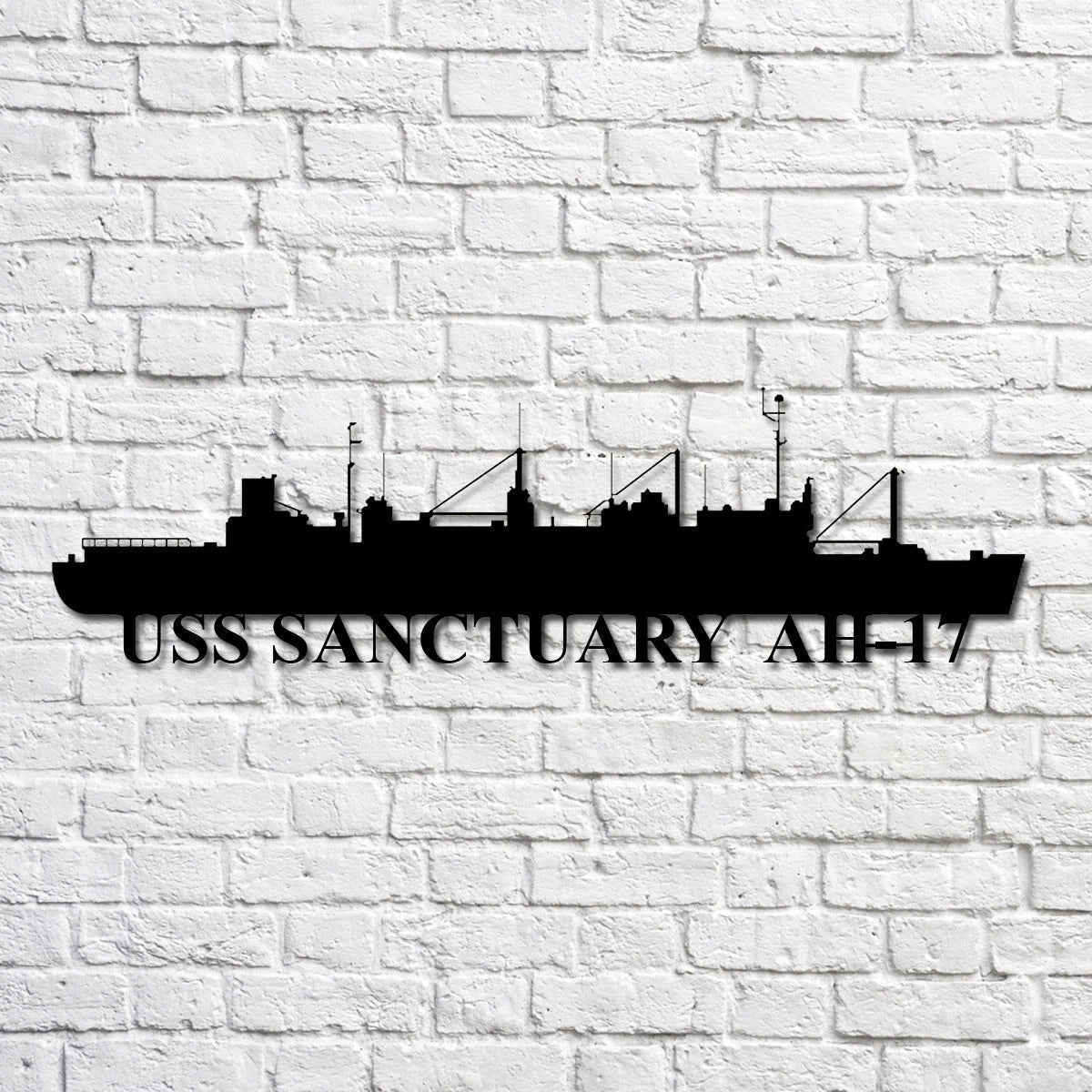 Uss Sanctuary Ah17 Navy Ship Metal Art, Gift For Navy Veteran, Navy Ships Silhouette Metal Art, Navy Home Decor Laser Cut Metal Signs Custom Gift Ideas