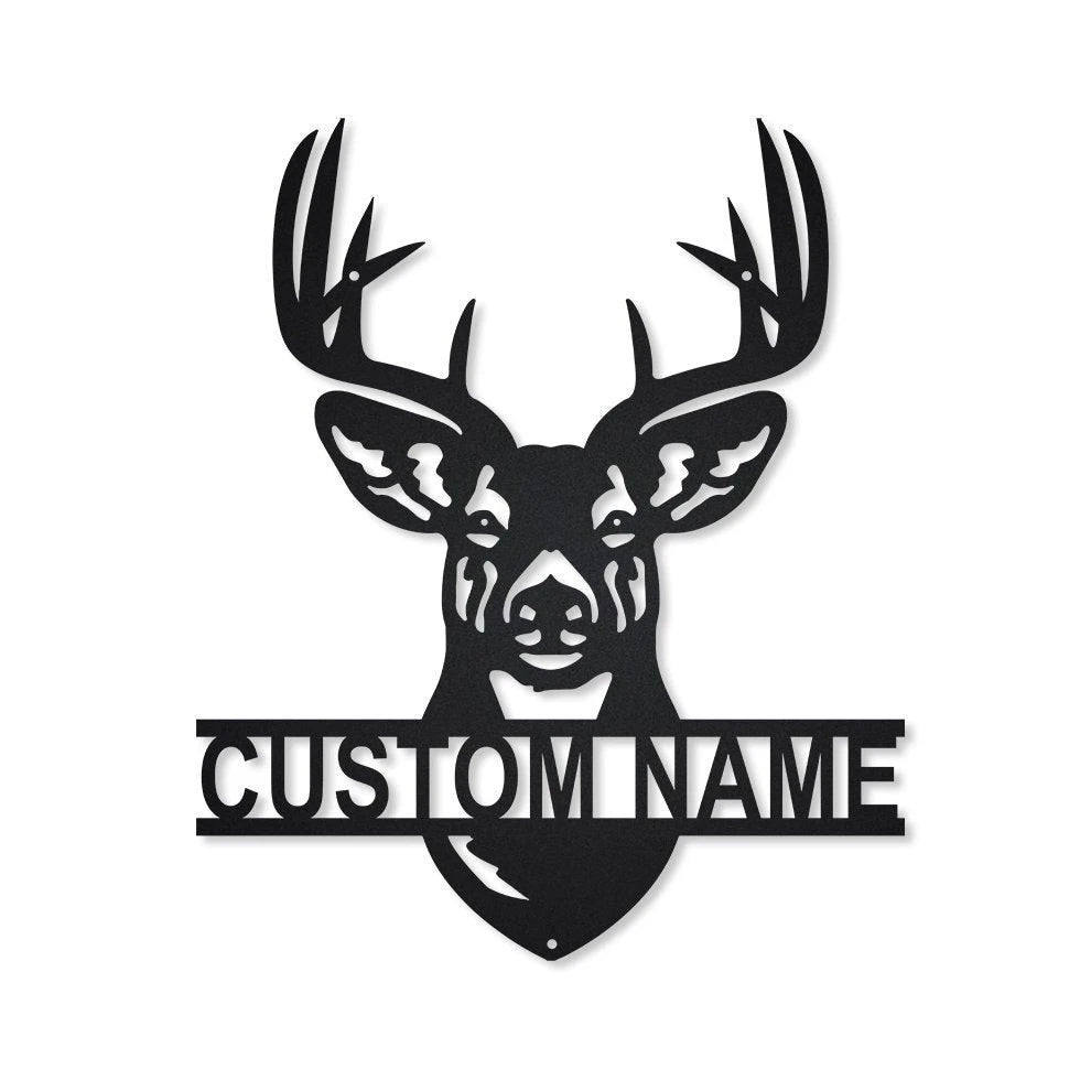 Deer Hunting Metal Sign Art Deer Antler Decor Deer Camp Sign Housewarming Outdoor Metal Sign