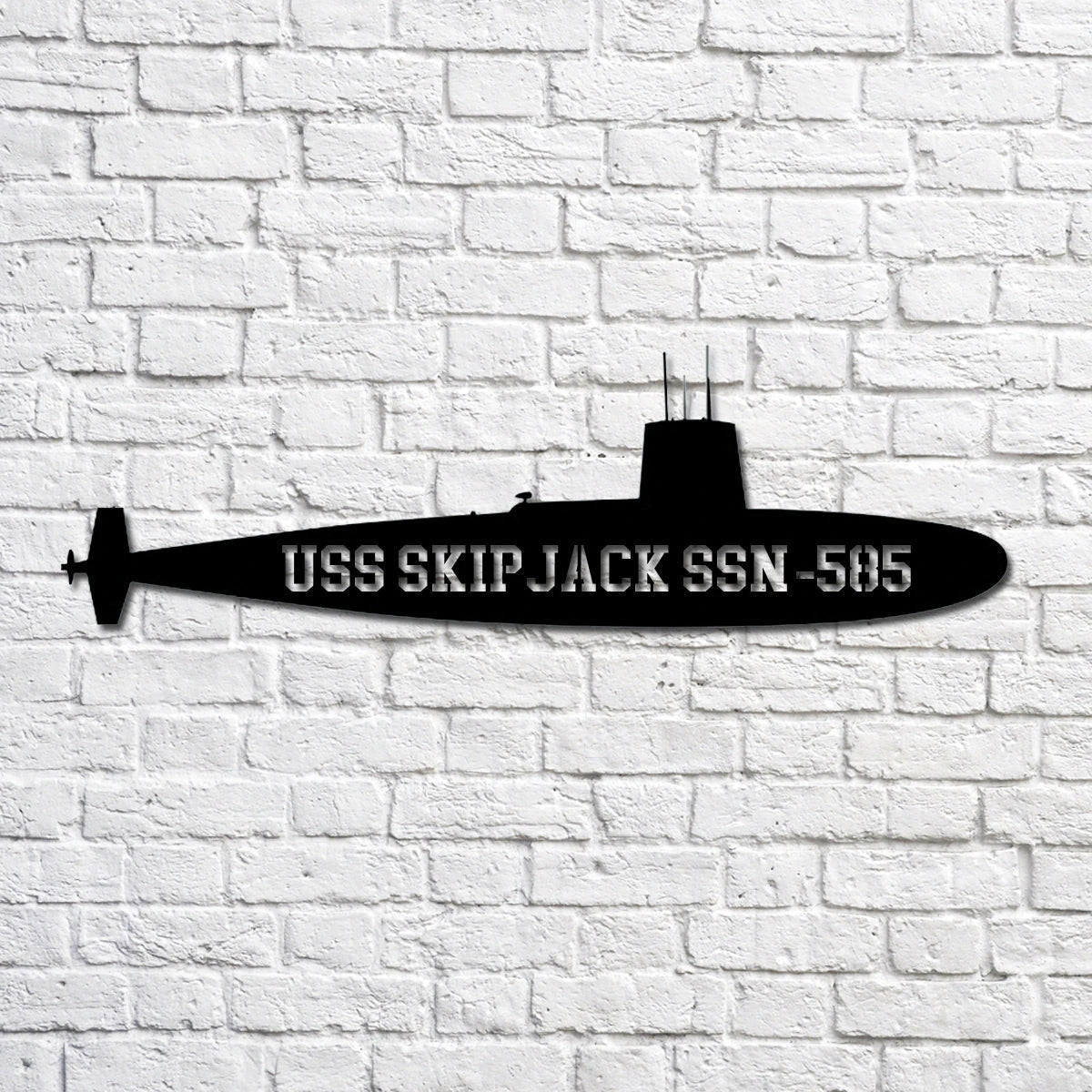 Uss Skipjack Ssn585 black Navy Ship Metal Art, Gift For Navy Veteran, Navy Ships Silhouette Metal Art, Navy Home Decor Laser Cut Metal Signs Custom Gift Ideas