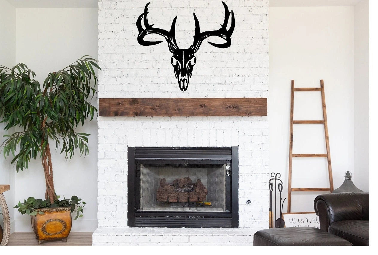 Deer Skull Metal Sign Cutout Cut Metal Sign Wall Metal Art