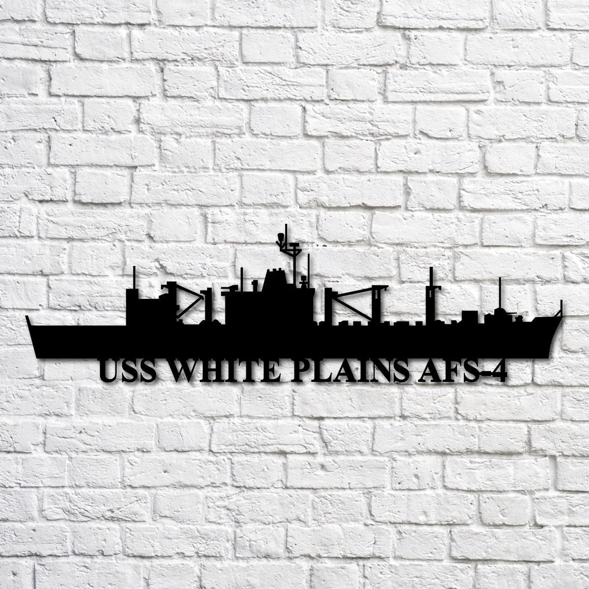 Uss White Plain Afs4 Navy Ship Metal Art, Custom Us Navy Ship Cut Metal Sign, Gift For Navy Veteran, Navy Ships Silhouette Metal Art, Navy Home Decor Laser Cut Metal Signs Custom Gift Ideas