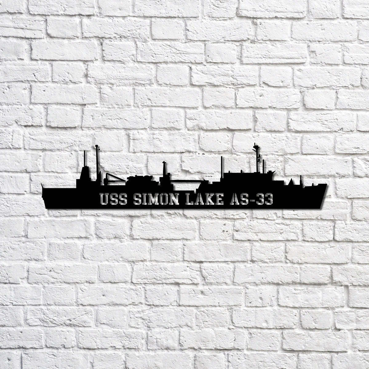 Uss Simon Lake As33 Navy Ship Metal Sign, Memory Wall Metal Sign Gift For Navy Veteran, Navy Ships Silhouette Metal Sign Laser Cut Metal Signs Custom Gift Ideas