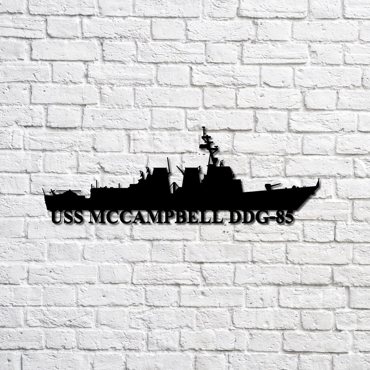 Uss Mccampbell Ddg85 Navy Ship Metal Sign, Memory Wall Metal Sign Gift For Navy Veteran, Navy Ships Silhouette Metal Sign Laser Cut Metal Signs Custom Gift Ideas