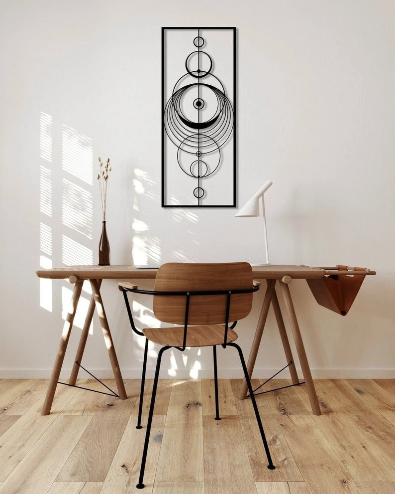Circle Wall Decor Home Art Decor Minimalist Wall Art Geometric Metal Wall Decoration Modern