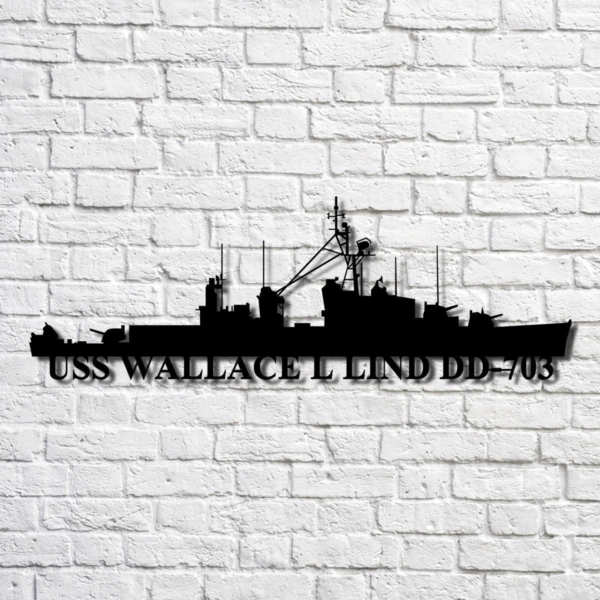 Uss Wallace L Lind Dd703 Navy Ship Metal Art, Custom Us Navy Ship Cut Metal Sign, Gift For Navy Veteran, Navy Ships Silhouette Metal Art, Navy Home Decor Laser Cut Metal Signs Custom Gift Ideas