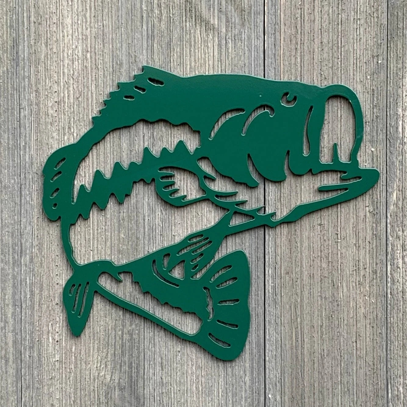 Bass Jumping Metal Sign Cutout Cut Metal Sign Wall Metal Art