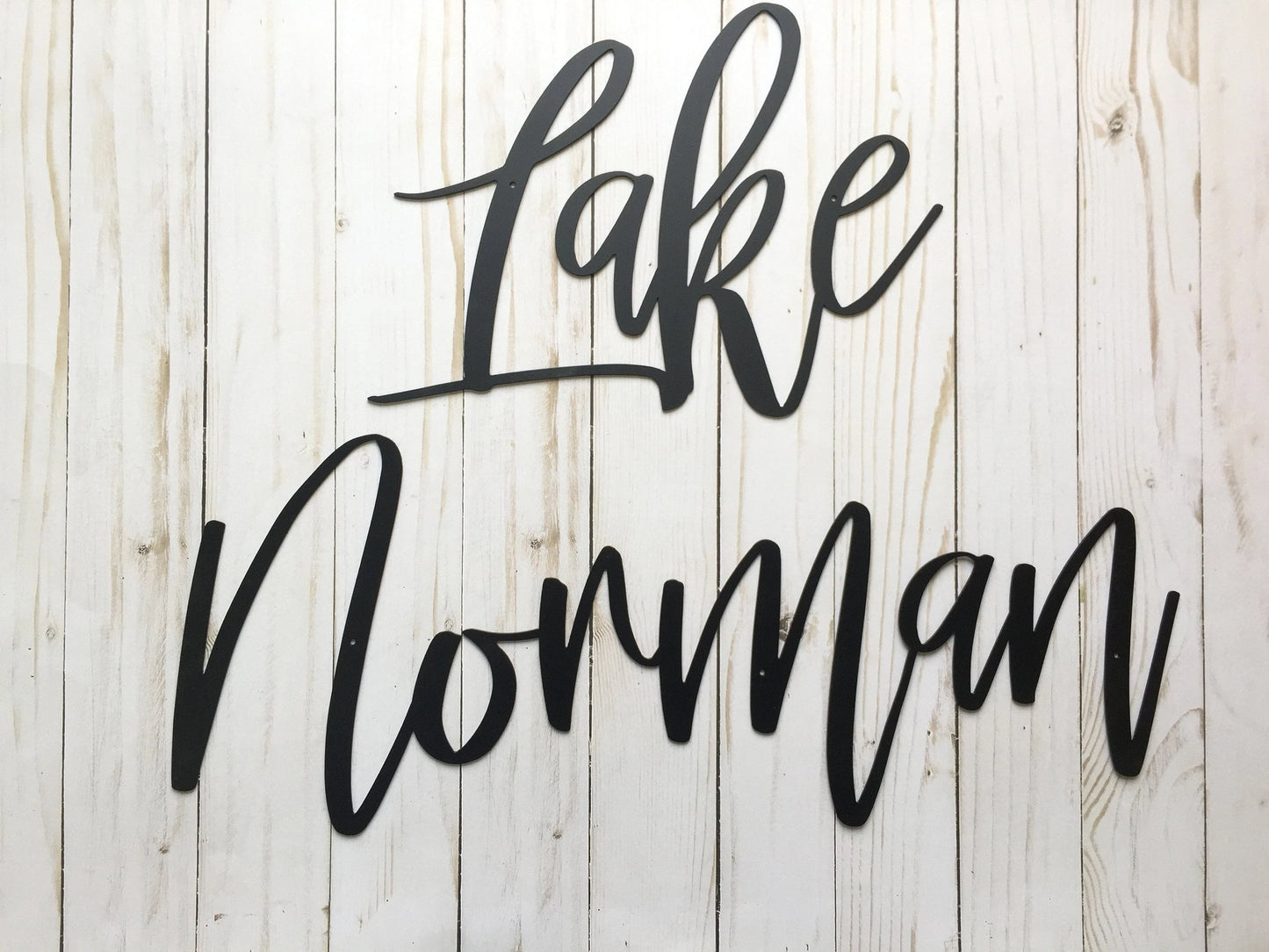 Lake Norman Metal Sign Lake House Decor Housewarming Gift Metal Words Lake Norman Sign