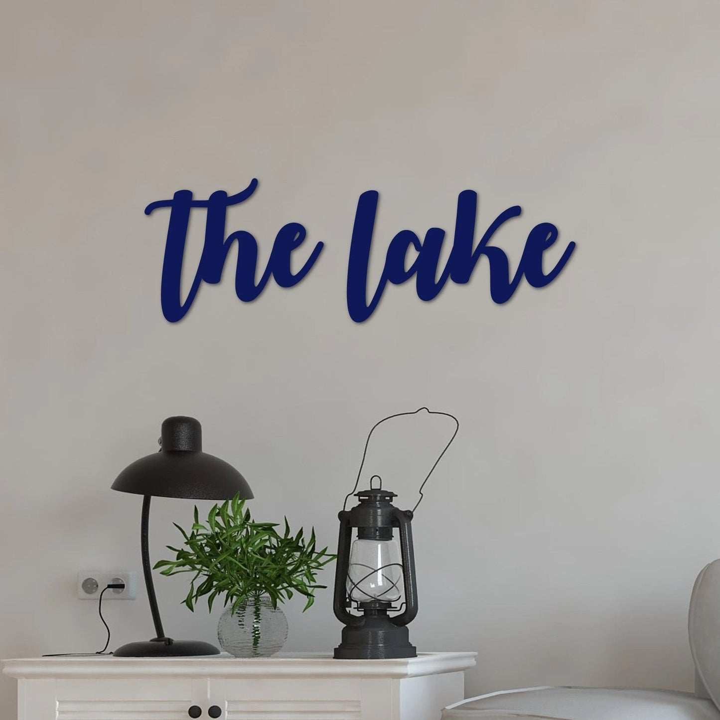 The Lake Sign Metal Lake Sign Lake House Decor Metal Word Art Steel Script Words For The Wall Entryway Sign Lake Gifts