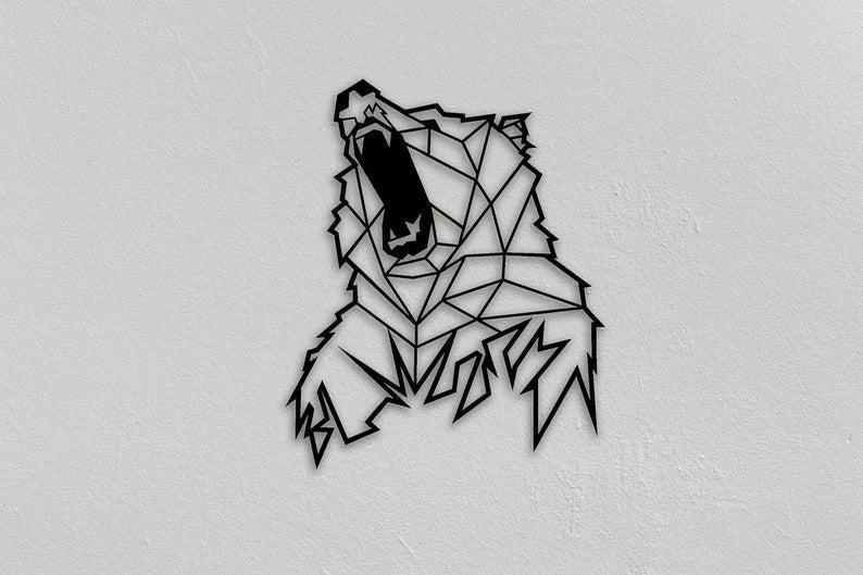 Grizzly Bear Wild Animal Wall Art Cut Metal Sign Laser Cut Metal Signs Custom Gift Ideas