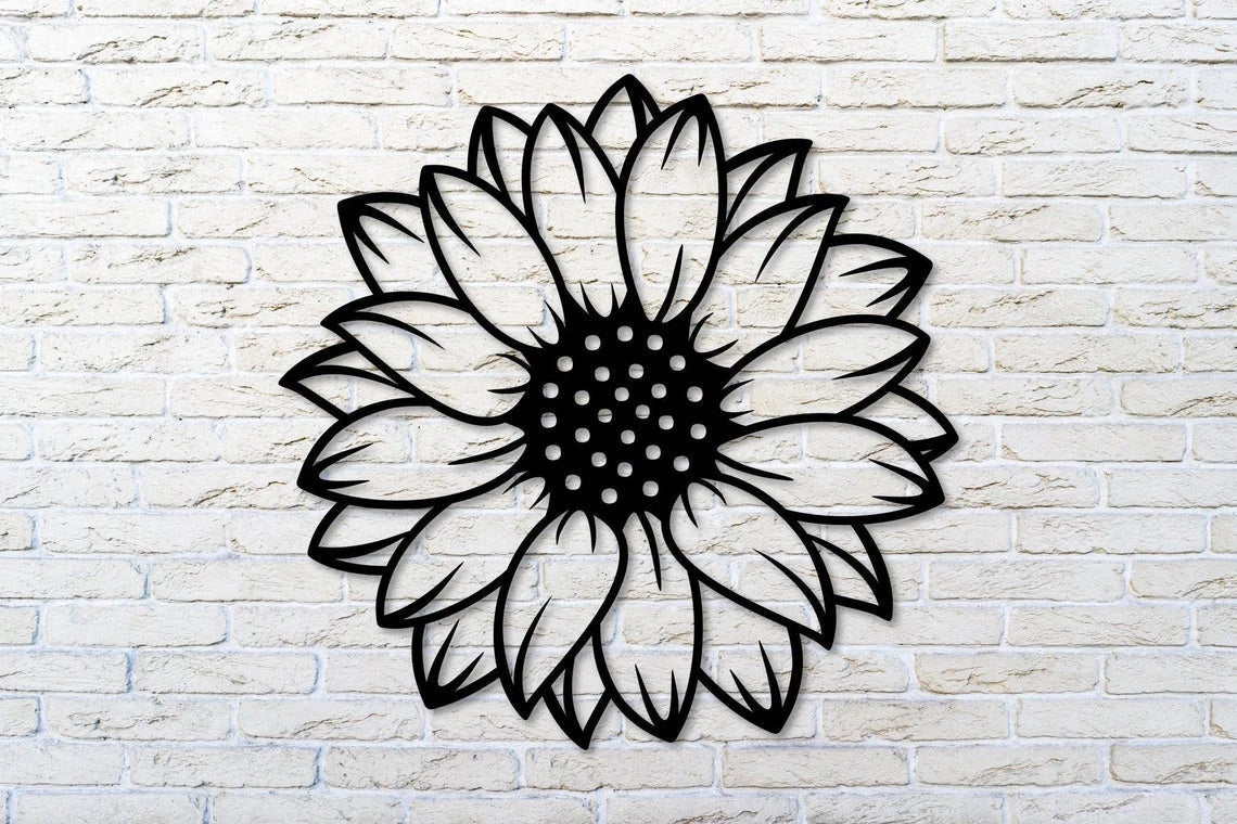 Sunflower Plant Flower Wall Art Cut Metal Sign Laser Cut Metal Signs Custom Gift Ideas
