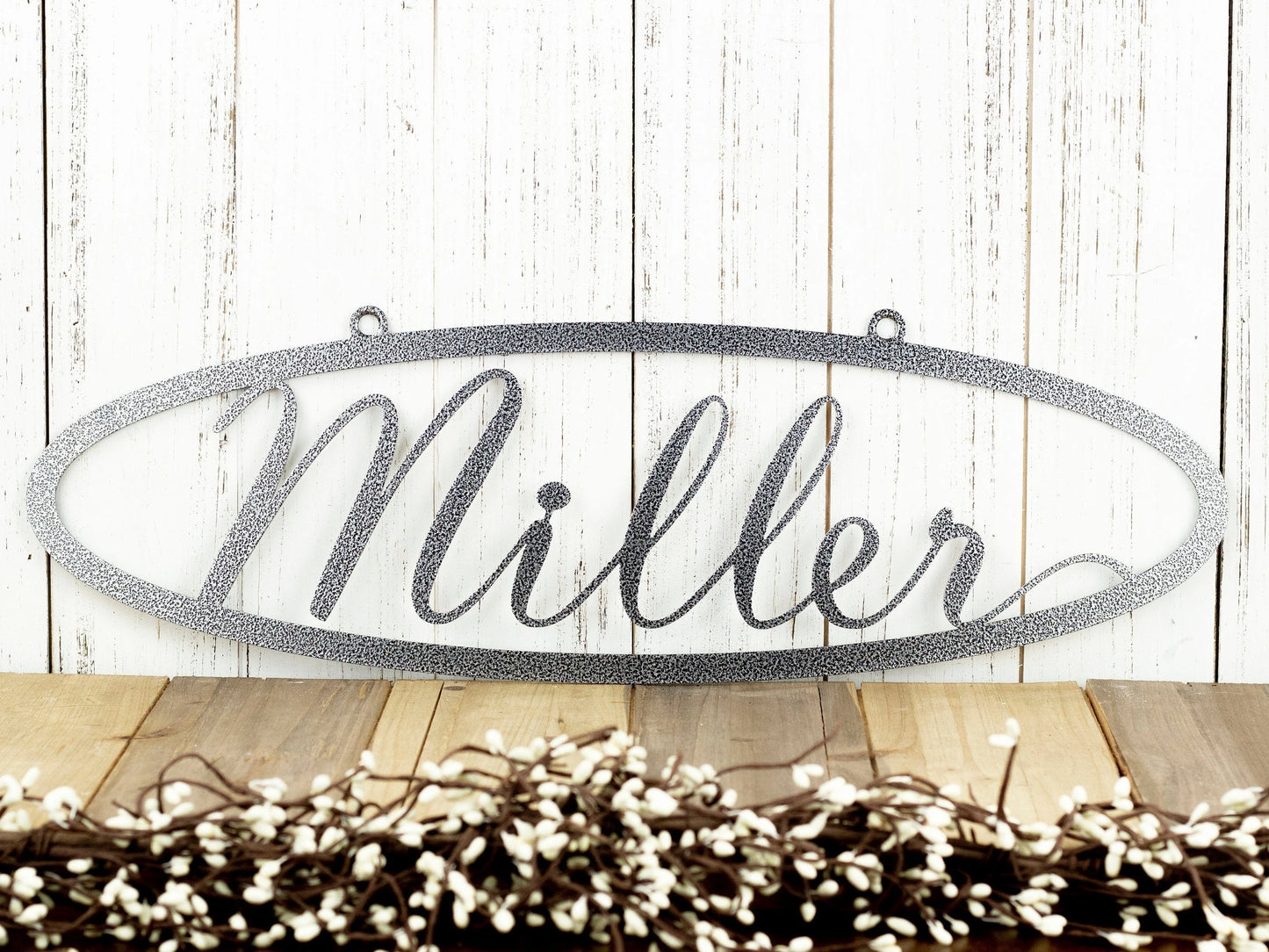 Custom Family Name Oval Metal Sign Silver Vein6.laser Cut Steel Family Sign Realtor Gift Custom Sign