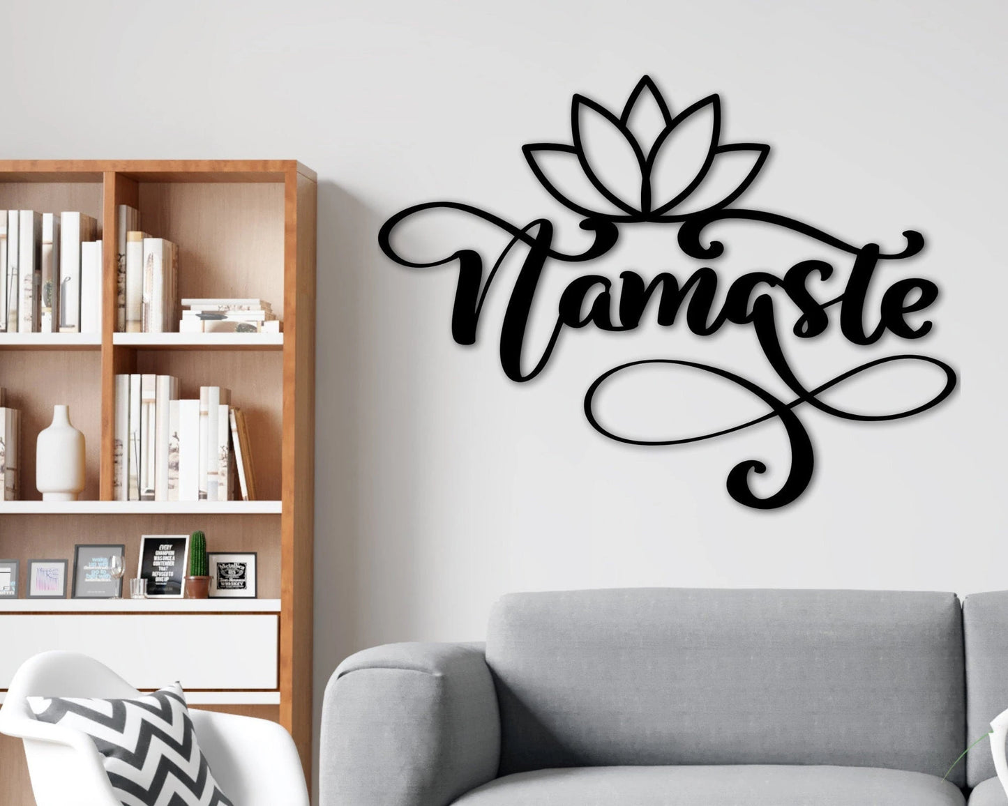 Namaste Metal Wall Sign Namaste Meditation Lotus Flower Yoga Studio Decor Yoga Decor Meditation Art