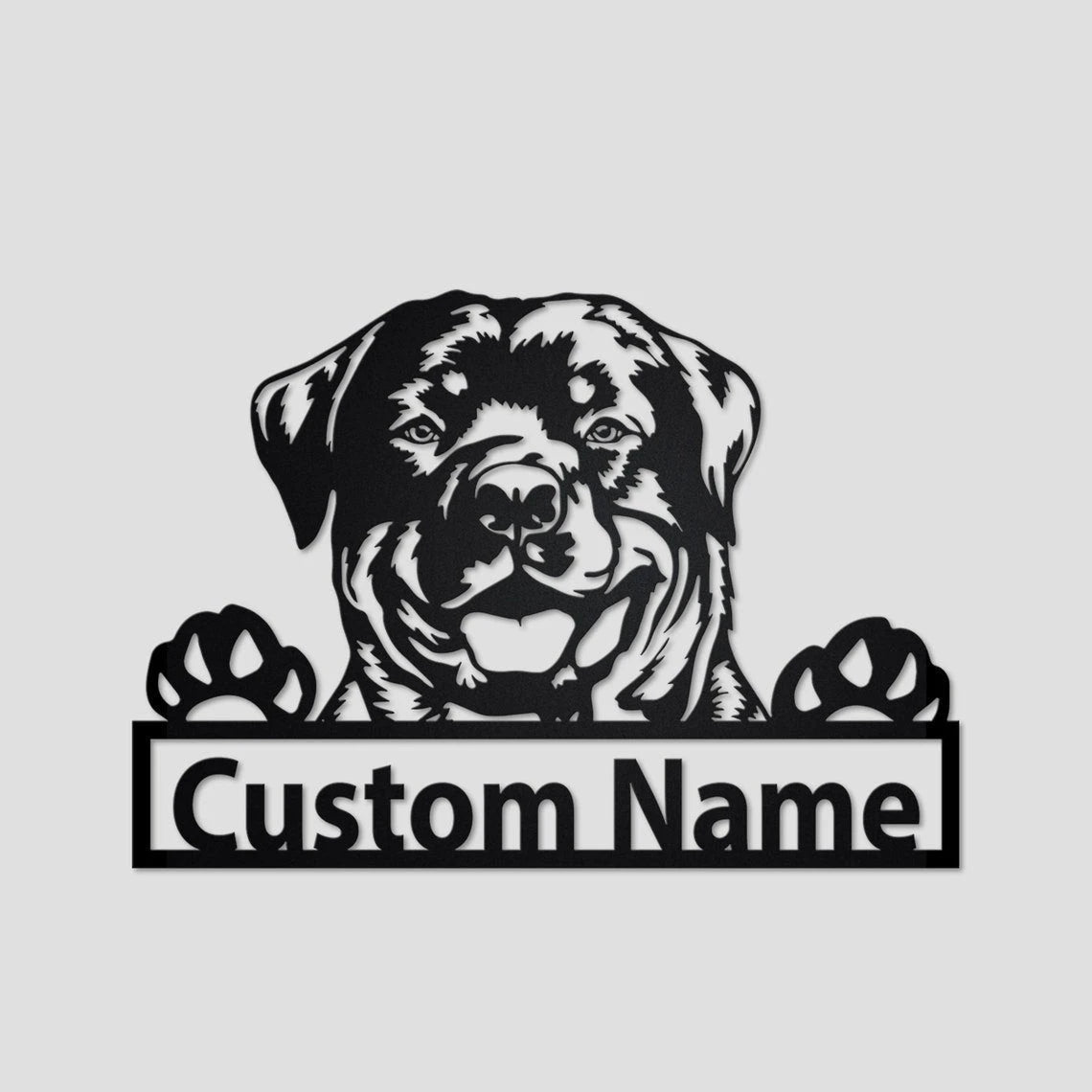 Personalized Custom Rottweiler Metal Sign for Dog Lover Custom Name