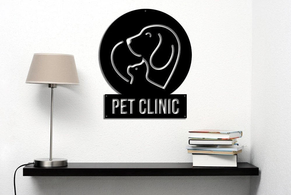 Customized Animal Clinic Metal Wall Pet Clinic Metal Wall Metal Animal Clinic Sign Animal Care Sign Metal Vet Sign
