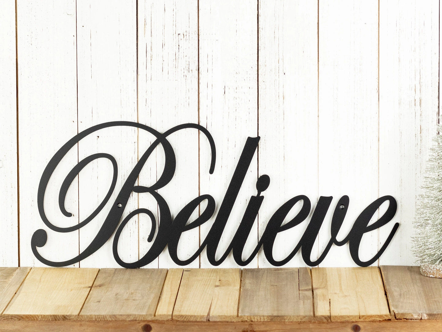 Believe Metal Sign Christmas Decor Metal Wall Decor Sign Wall Hanging Outdoor Sign Inspirational Wall Art