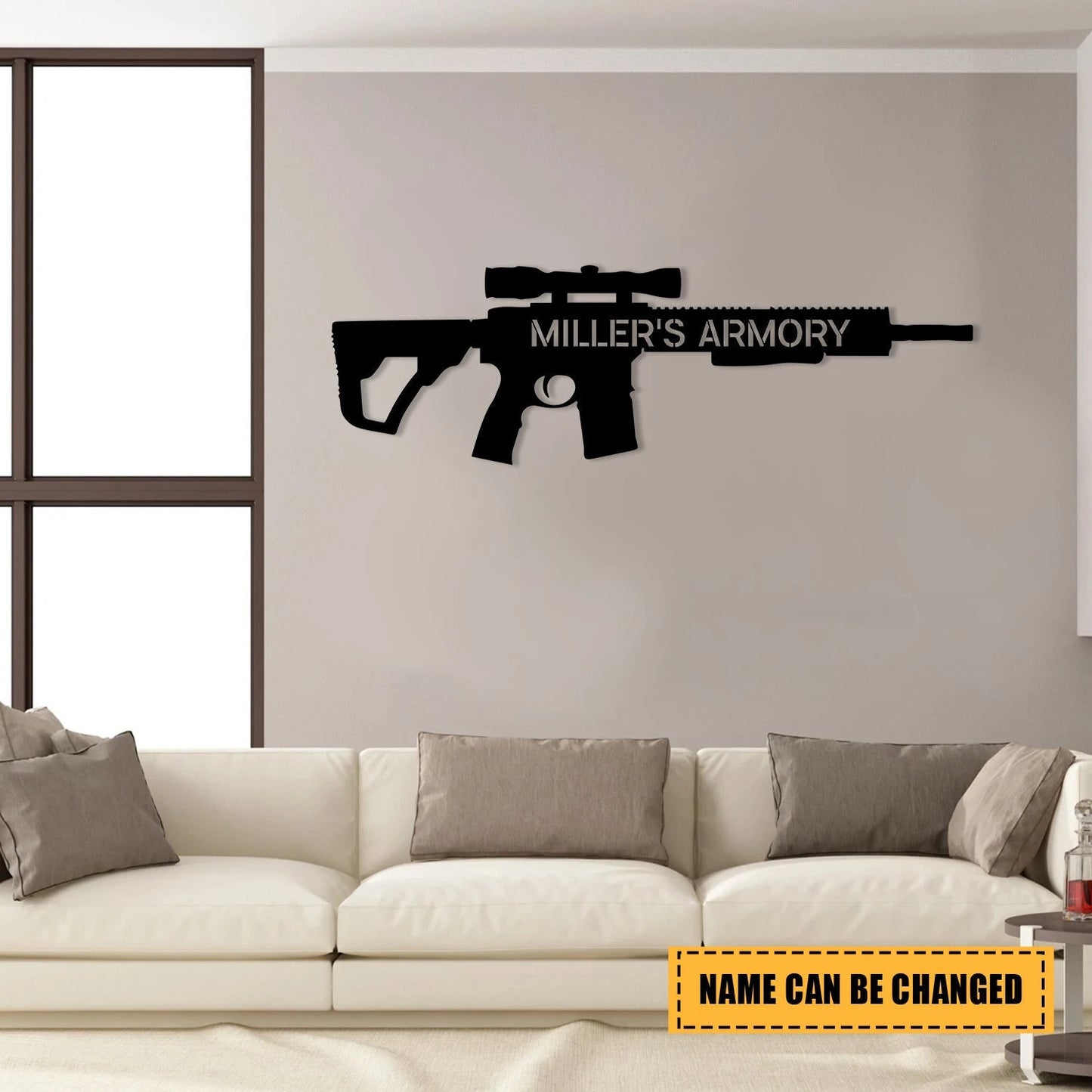 Personalized Gun Armory Veteran Metal Sign, Metal Laser Cut Metal Signs Custom Gift Ideas