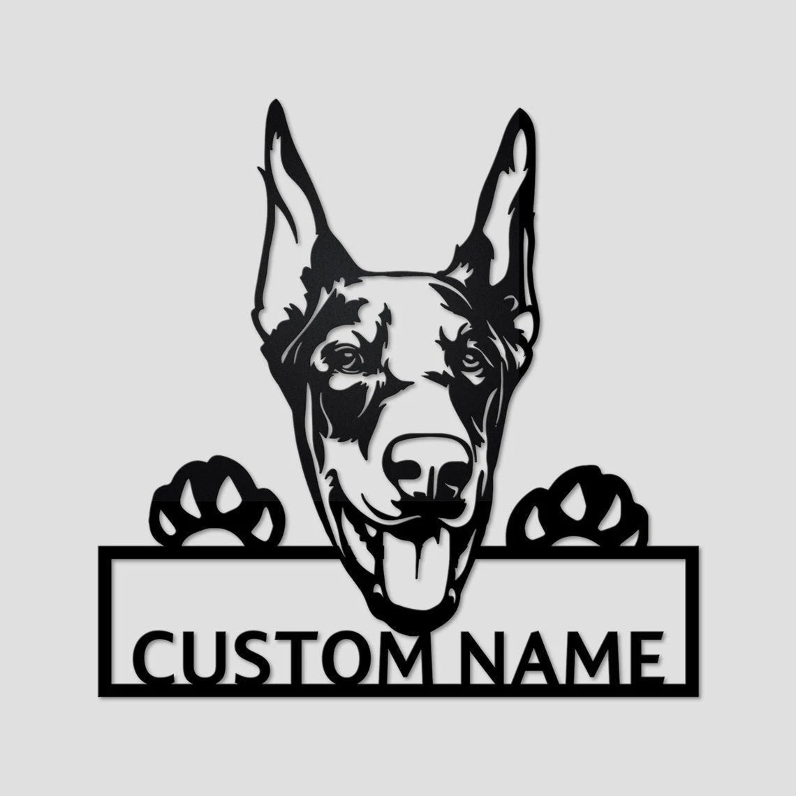 Personalized Custom Doberman Dog Metal Sign for Dog Lover Custom Name