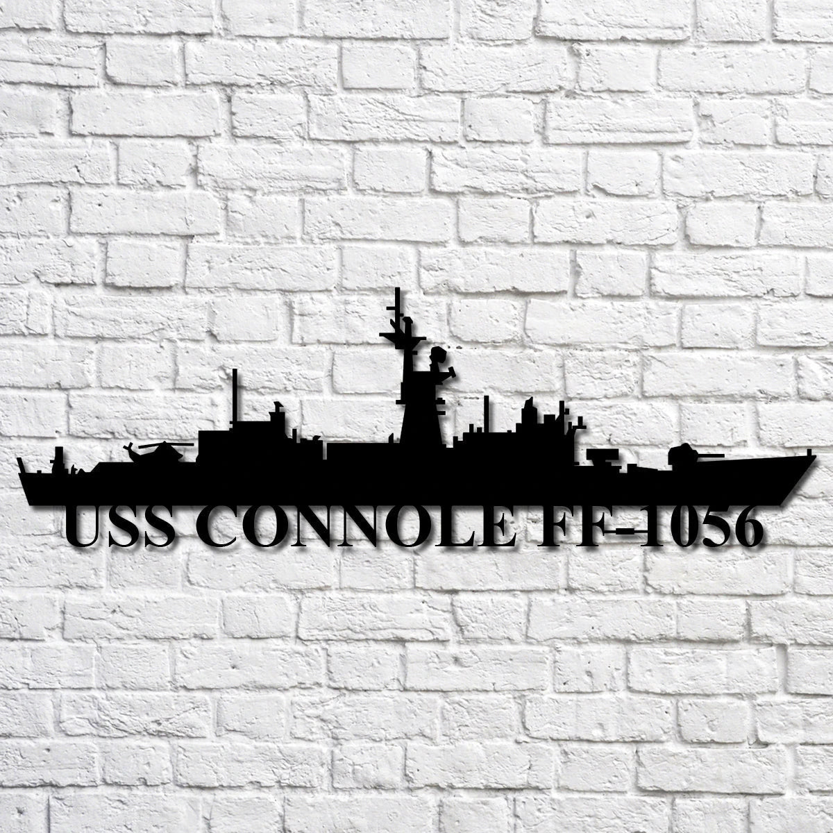 Uss Connole Ff1056 Navy Ship Metal Art, Custom Us Navy Ship Cut Metal Sign, Gift For Navy Veteran, Navy Ships Silhouette Metal Art, Navy Home Decor Laser Cut Metal Signs Custom Gift Ideas