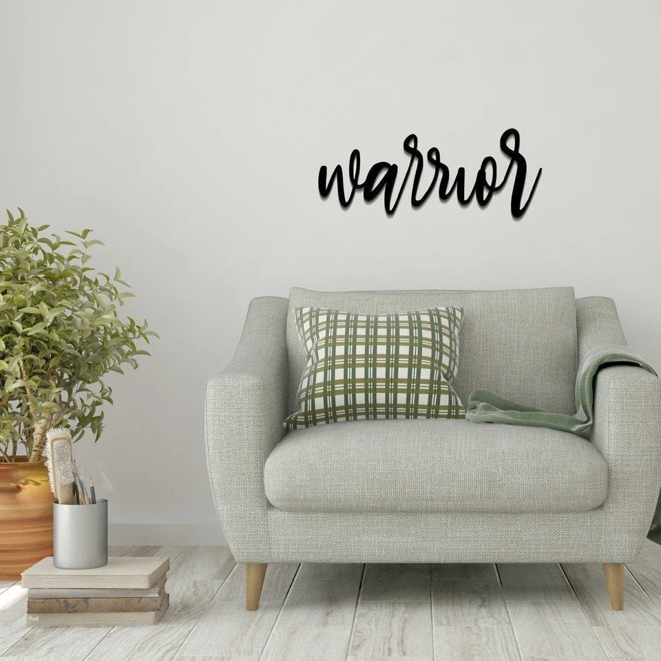 Warrior Warrior Metal Wall Decor Warrior Metal Sign For Home Inspirational Housewarming Gift