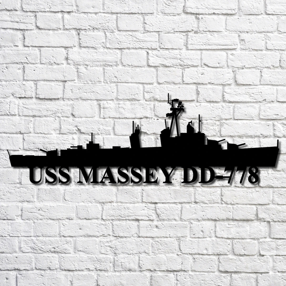 Uss Massey Dd778 V2 Navy Ship Metal Art, Custom Us Navy Ship Cut Metal Sign, Gift For Navy Veteran, Navy Ships Silhouette Metal Art, Navy Home Decor Laser Cut Metal Signs Custom Gift Ideas