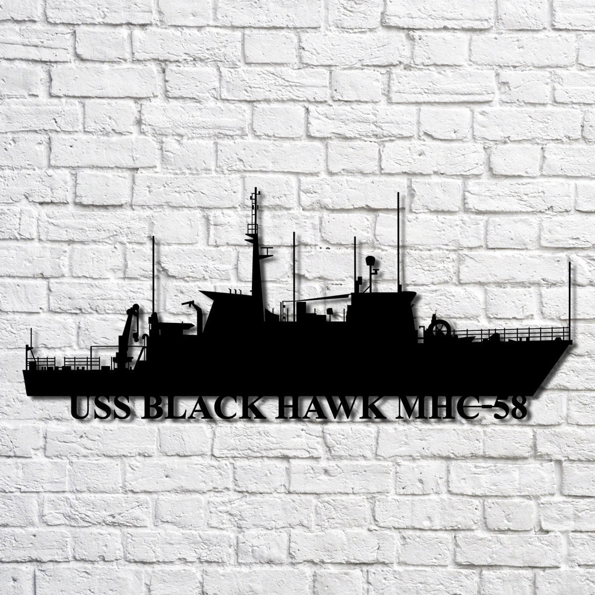 Uss Black Hawk Mhc58 Navy Ship Metal Art, Custom Us Navy Ship Cut Metal Sign, Gift For Navy Veteran, Navy Ships Silhouette Metal Art, Navy Home Decor Laser Cut Metal Signs Custom Gift Ideas