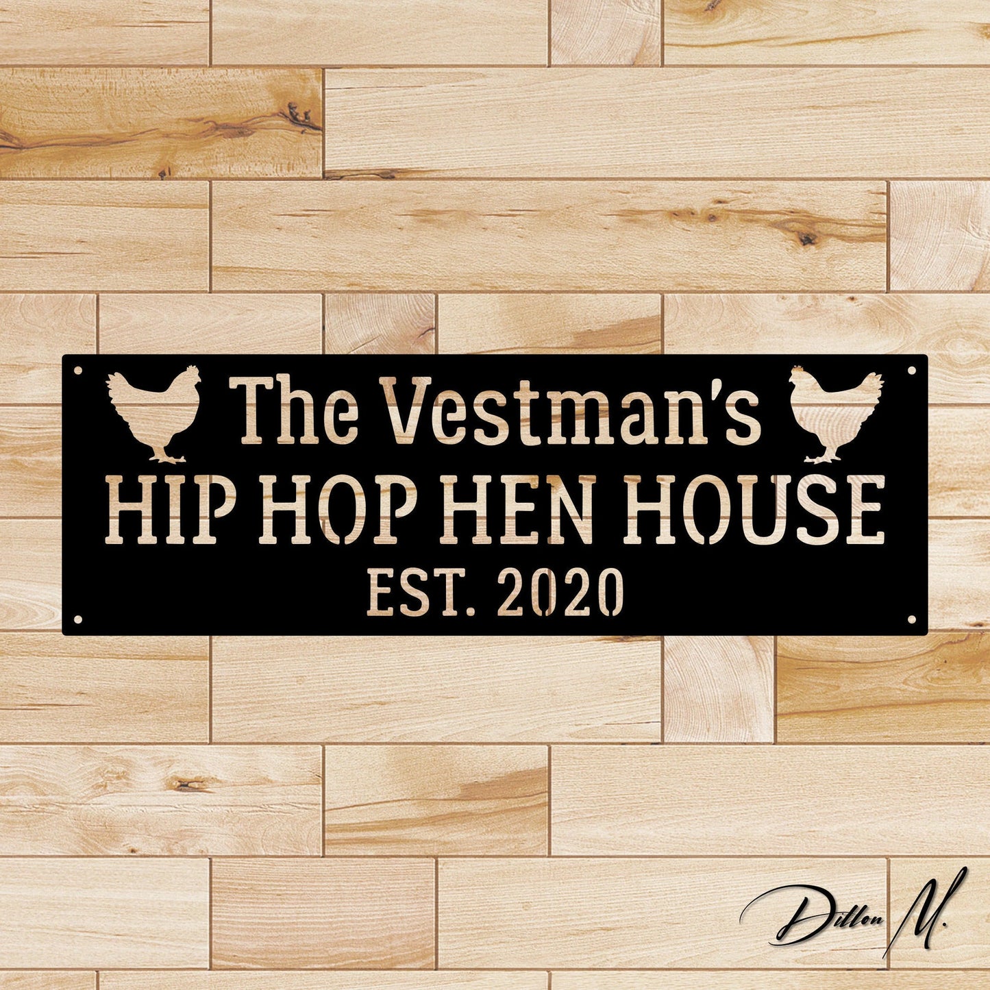 Personalized Hen House Sign Ii, Metal Sign, Cut Metal Sign, Wall Metal Sign, Laser Cut Metal Signs Custom Gift Ideas
