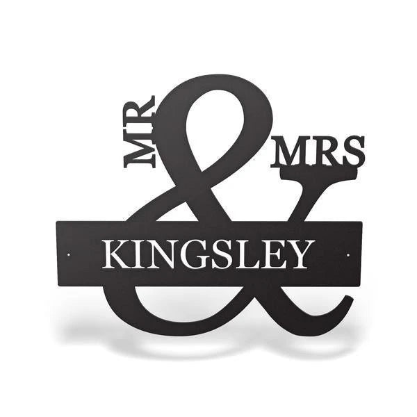 Personalized Mr And Mrs Name Sign Cut Metal Sign Metal House Sign