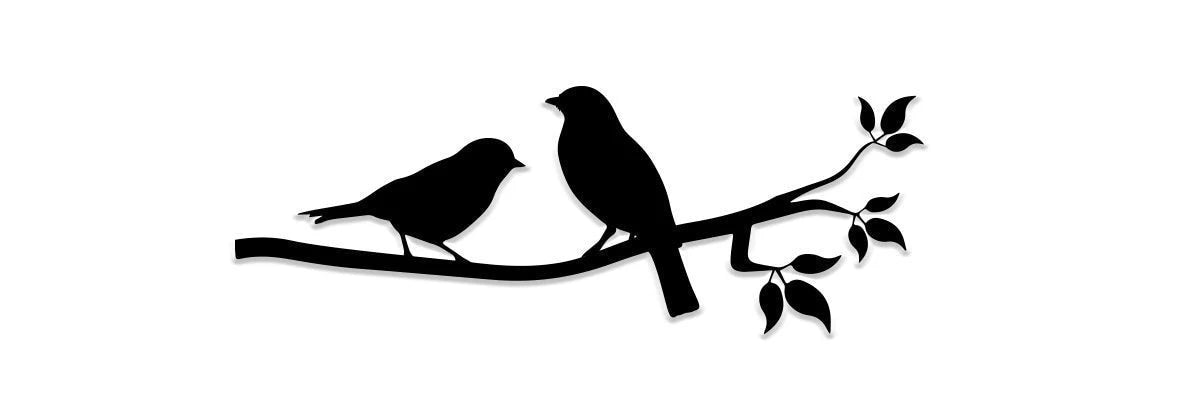 Metal Birds On A Branch Love Birds Rusty rustic Love Birds Sign Metal Wall Sign Family Art Outdoor Decor Metal Art Tree Decor
