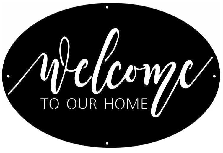 Metal Oval Welcome To Our Home Sign Metal House Sign