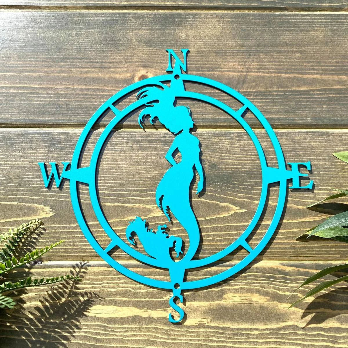 Mermaid Compass Wall Decor Cut Metal Sign Metal House Sign