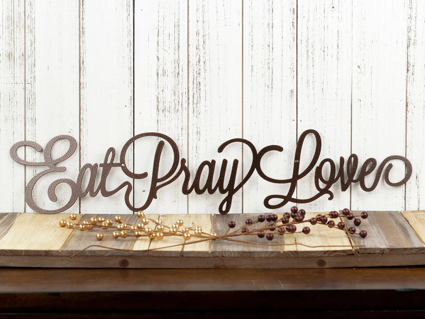 Eat Pray Love Metal Sign Kitchen Wall Decor Dining Room Decor Metal Wall Decor Kitchen Decor Metal Sign