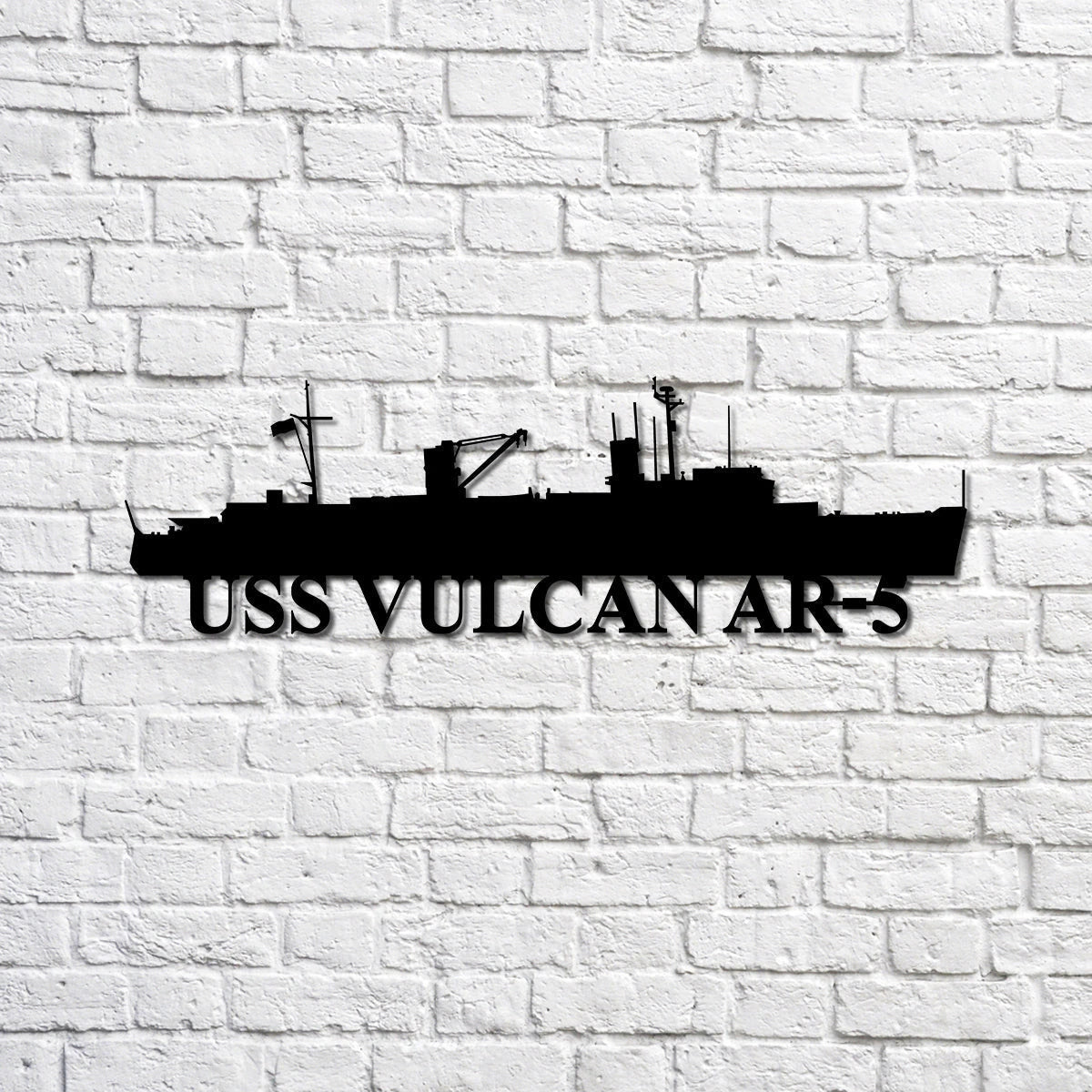 Uss Vulcan Ar5 Navy Ship Metal Sign, Memory Wall Metal Sign Gift For Navy Veteran, Navy Ships Silhouette Metal Sign Laser Cut Metal Signs Custom Gift Ideas