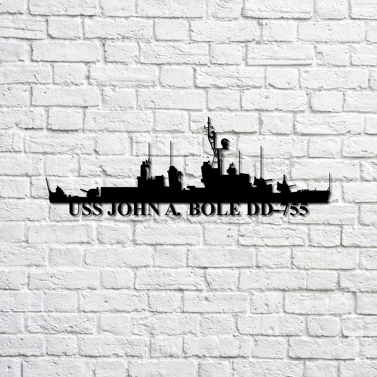Uss John A Bole Dd755 Navy Ship Metal Sign, Memory Wall Metal Sign Gift For Navy Veteran, Navy Ships Silhouette Metal Sign Laser Cut Metal Signs Custom Gift Ideas