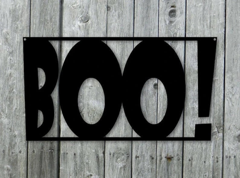 Metal Boo! Sign Halloween Sign