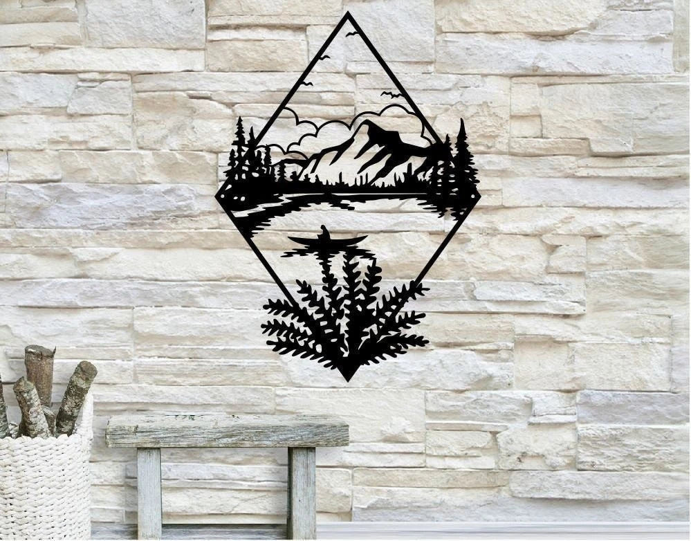Mountain Metal Mountain Nature Nature Modern Modern Metal Wall Decor