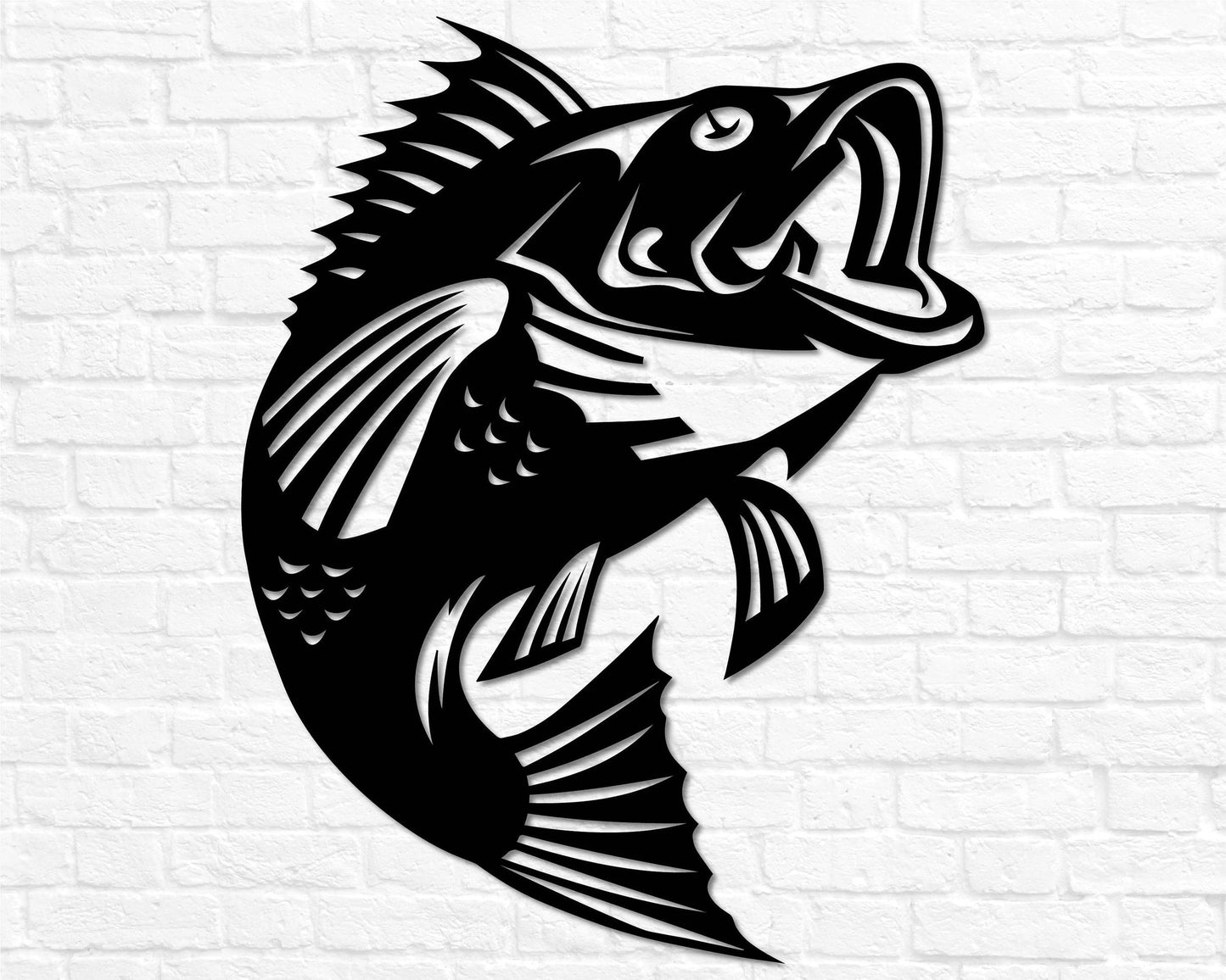Metal Bass Metal Wall Decor Bass Fishing Gift For Men Metal Sign Steel Sign Fishing Decor For Dad Groomsman Gift Metal Fishing Sign