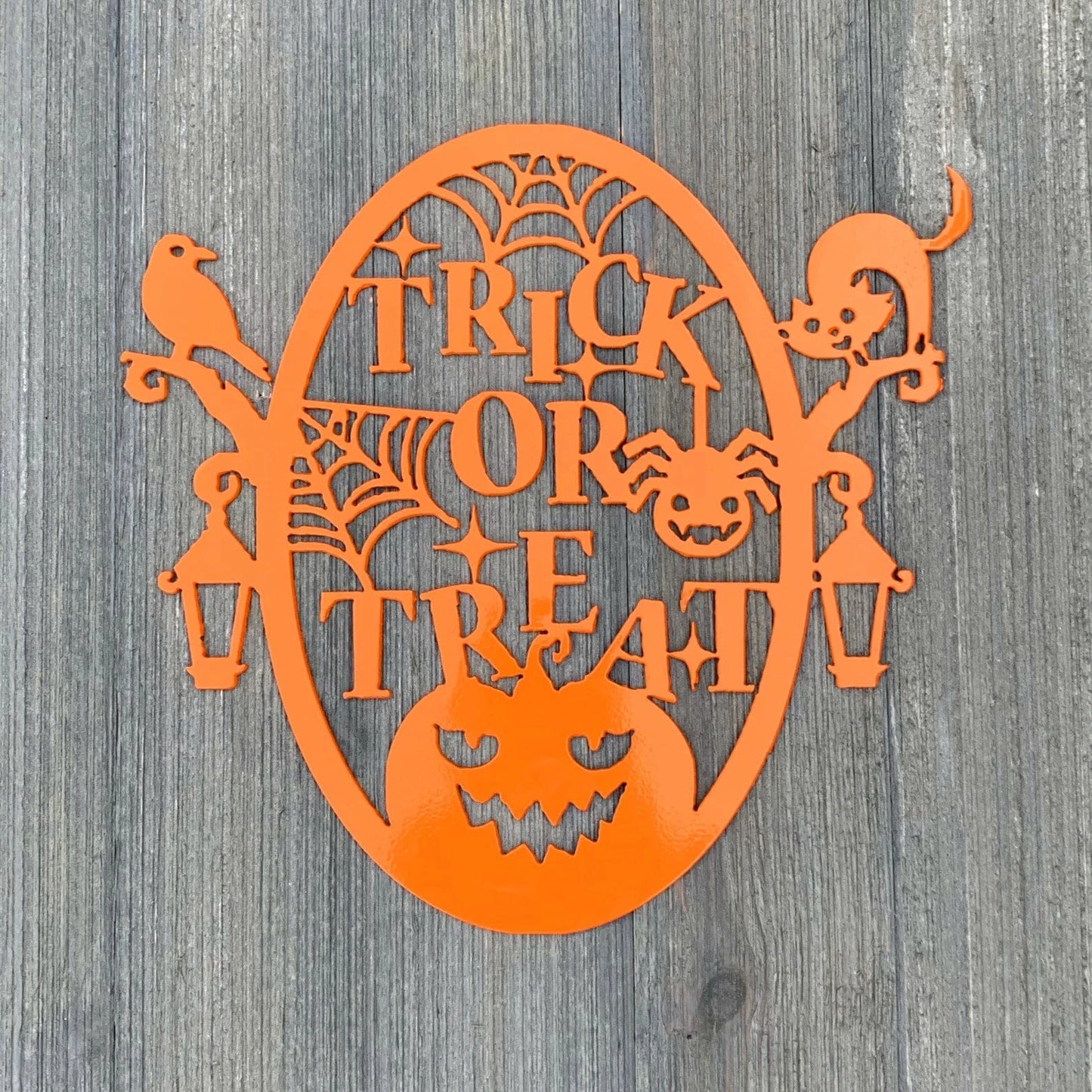 Trick Or Treat Metal Sign Cutout Cut Metal Sign Wall Metal Art
