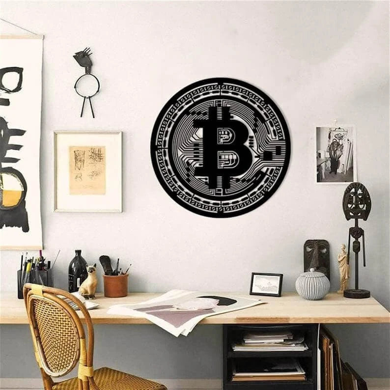 Bitcoin coins Wall Decormetal Wall Decorfinance Giftscryptocurrency Wall Artbtc Crytpo Metal Art