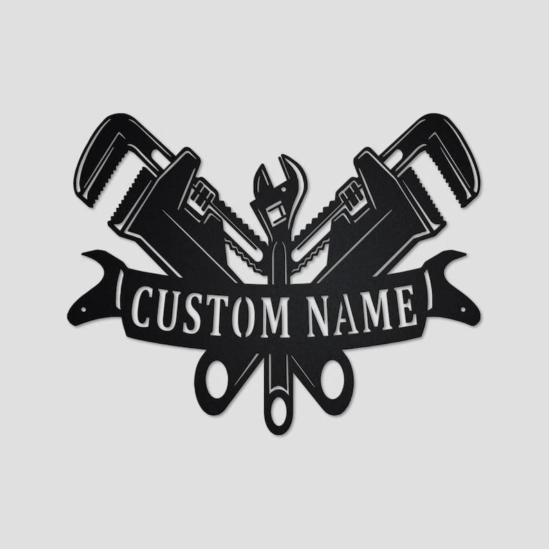 Personalized Monogram Plumber Male Metal Sign Art Custom Plumber Metal Sign Plumber Gifts for Men Plumber Male Gift Plumber metal sign