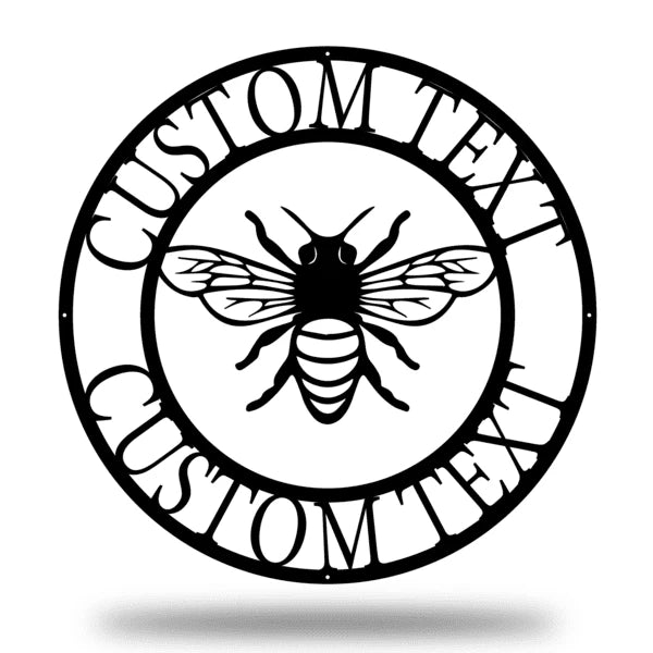 Bee Monogram Customized Metal Signs, Custom Metal Sign, Custom Signs, Metal Sign Laser Cut Metal Signs Custom Gift Ideas