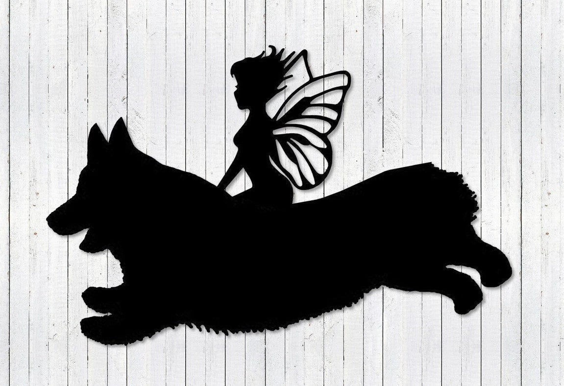Corgi Fairy The Legend Metal Sign Cut Metal Sign Wall Decor