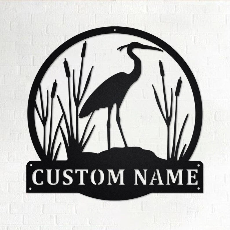 Custom Crane Bird Personalized Crane Name Sign Decoration For Room Crane Custom Crane Crane Animal Lover
