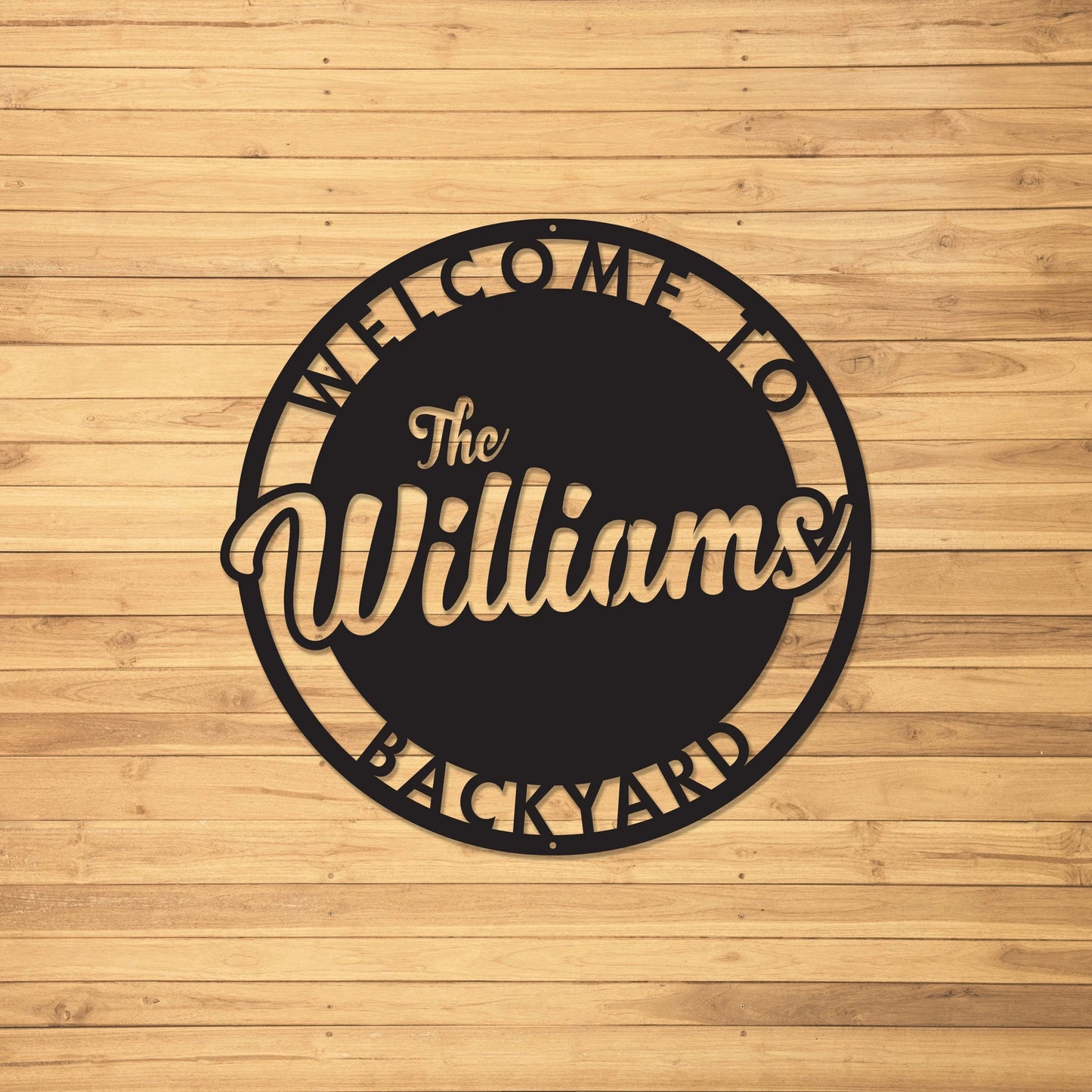 Metal Sign Metal Letter Sign Backyard Family Name Sign Family Sign Circle Sign Last Name Sign